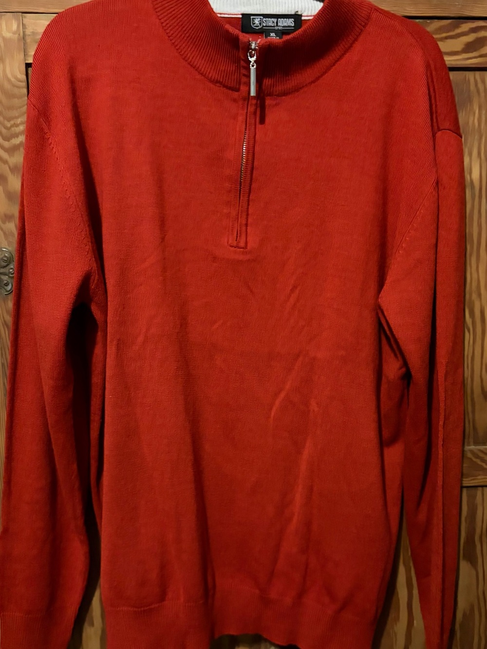 Stacy Adams Men's Crimson Red Quarter-Zip Sweater Men’s XL. Excellent condition